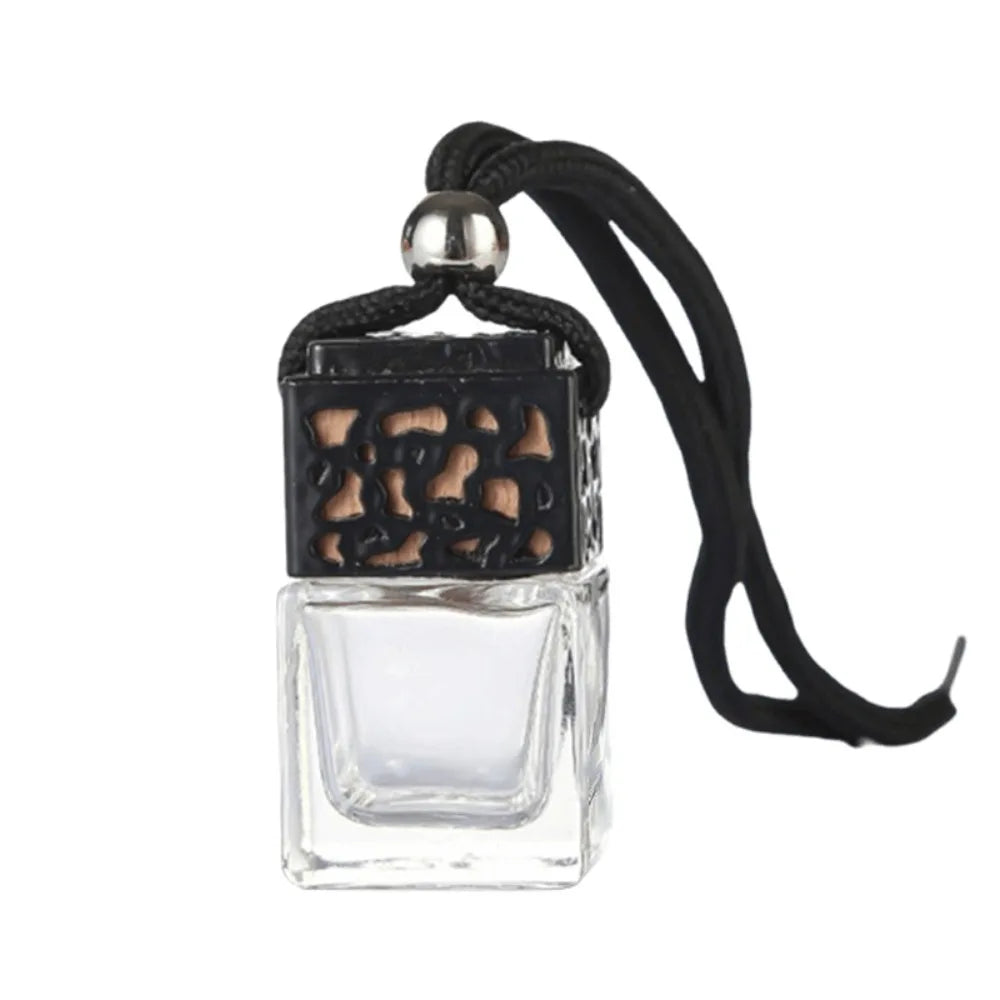 Portable Perfume Bottle Glass Pendant Car Fragrant Capsule Refillable Zpaxo Black
