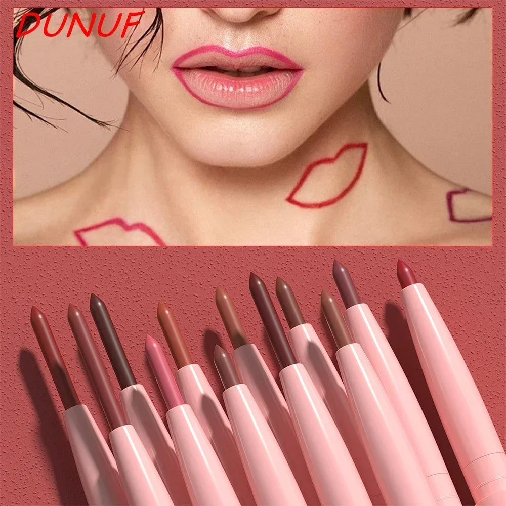 12Color Waterproof Lip Liner Pencil Dark Red Brown Lipstick Outline Zpaxo