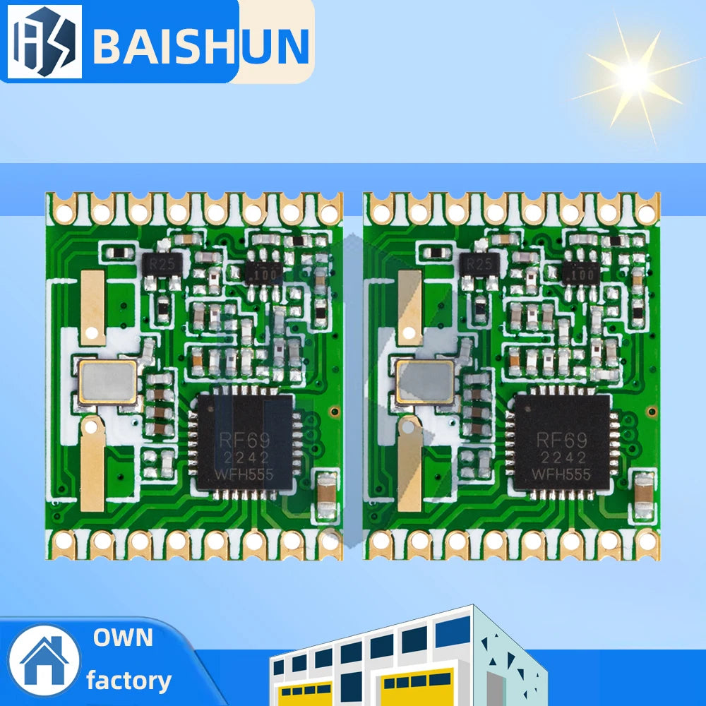 1PCS RFM69HW HopeRF Wireless Transceiver Module: 868MHz/433MHz/915MHz, 20dBm (868S2) – For Remote/HM Zpaxo