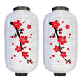 Chinese Japanese Long Shaped Cloth Home Party Hanging Lampion Zpaxo White