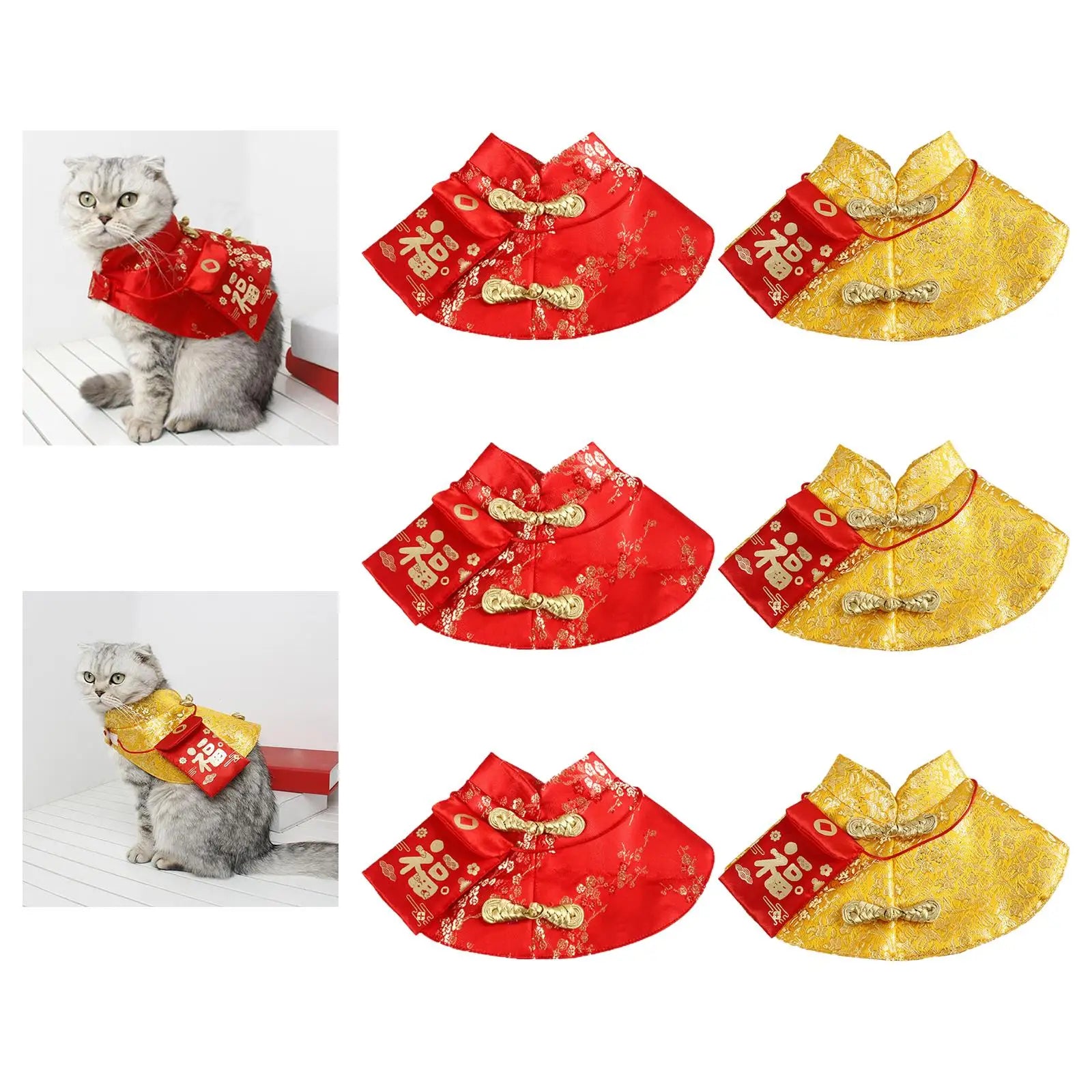 Chinese Cat Year Clothes Cloak Fu Necktie Dress Tang Suit Red Zpaxo