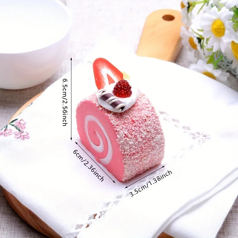 Simulation Swiss Roll Cake Model PU Dessert Fake Food Decor