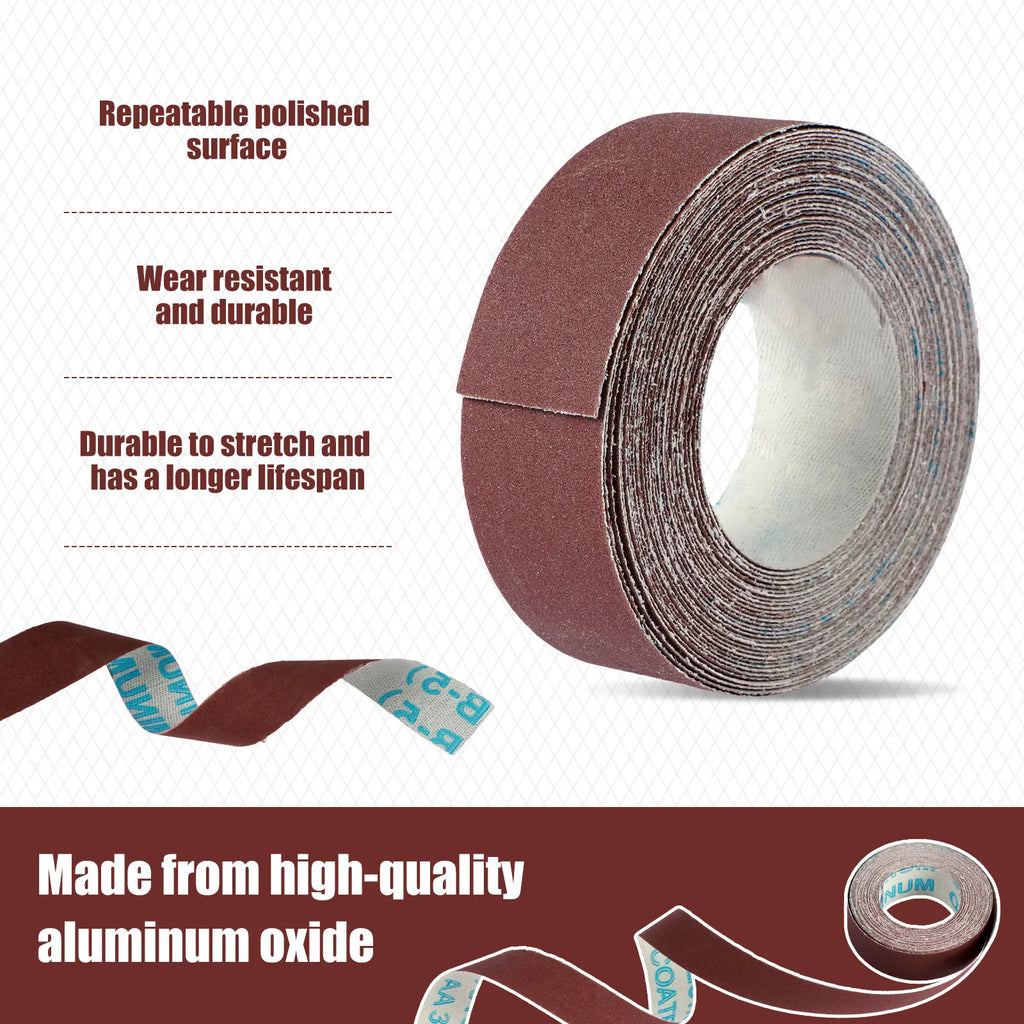5/6 Roll Grits Sandpaper 6M Dry Grinding Emery Sanding Belt 20ft Abrasive Paper Pack with Dispenser Cloth for Metal Polishing Zpaxo