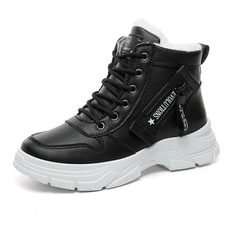 2025 New Women Snow Boots Outdoor Warm Platform Ankle Boots Women Casual High-top Shoes Women Luxury Plus Size Sneakers of Sport Zpaxo black 36