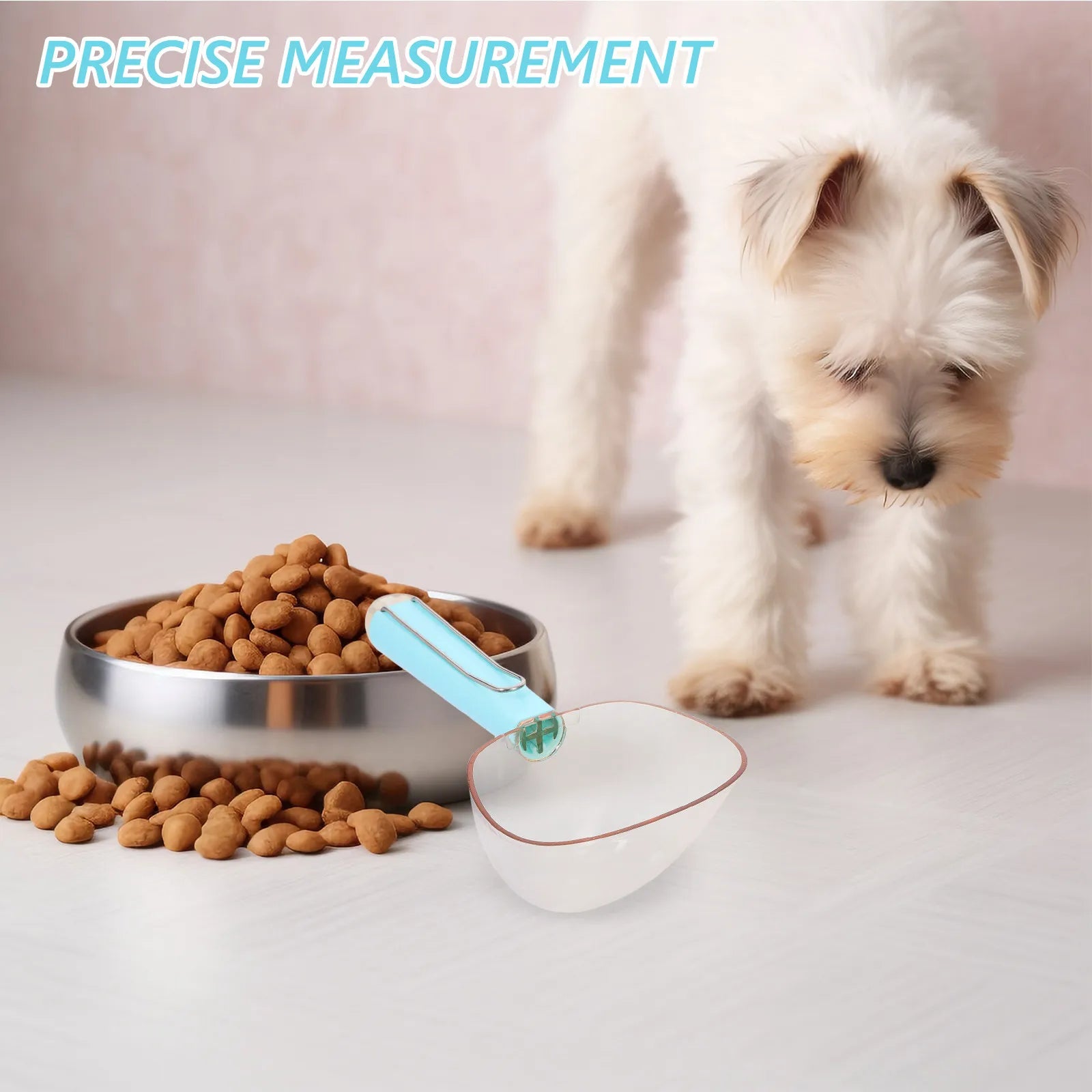 Dog Food Scoop Cat Stainless Steel Seal Clip Accurate Measuring