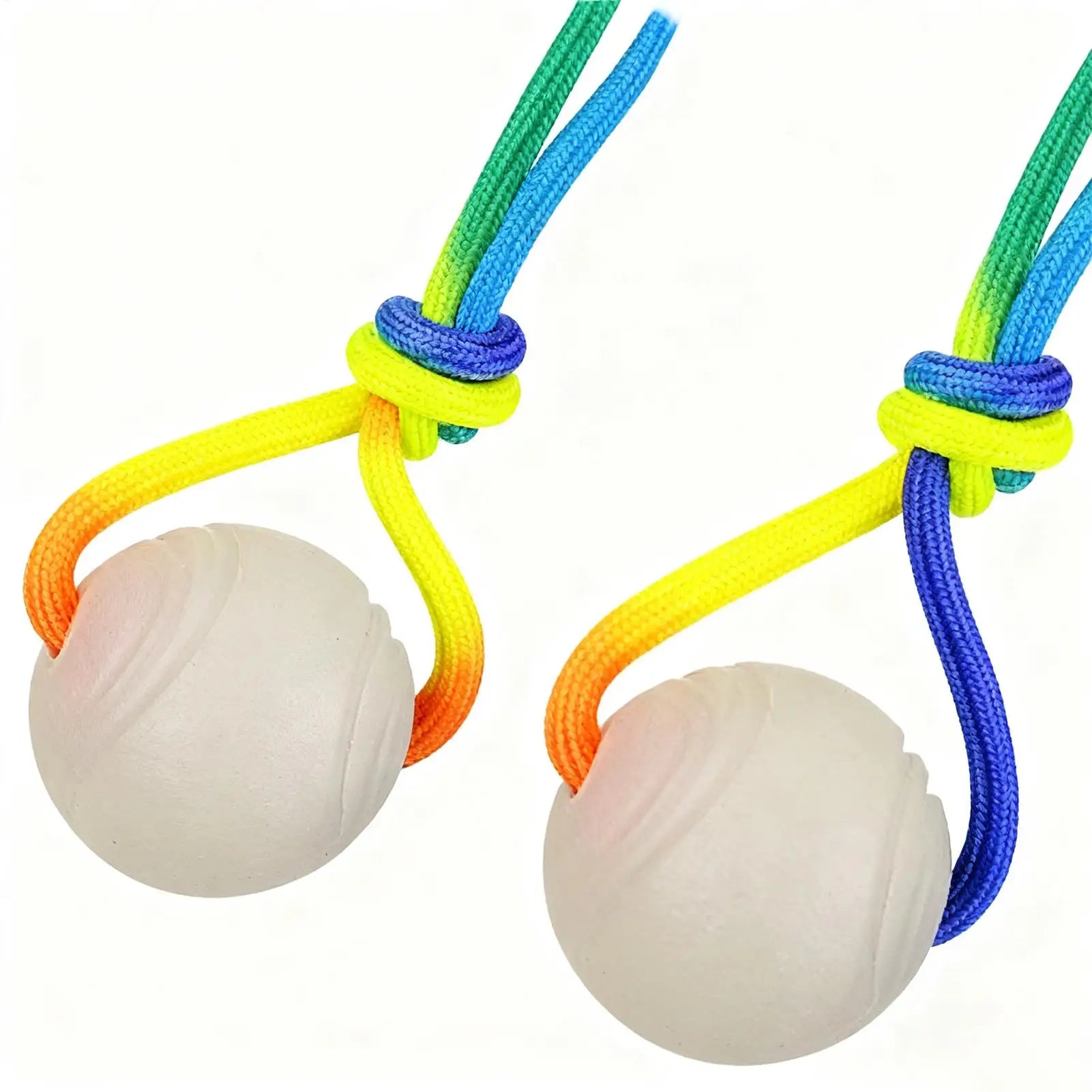 Ball Toys for Dogs 2 Pieces Interactive Tug Glowing Teether with Rope Dog Play Ball for Puppy Small Medium Large Breed Boredom Zpaxo