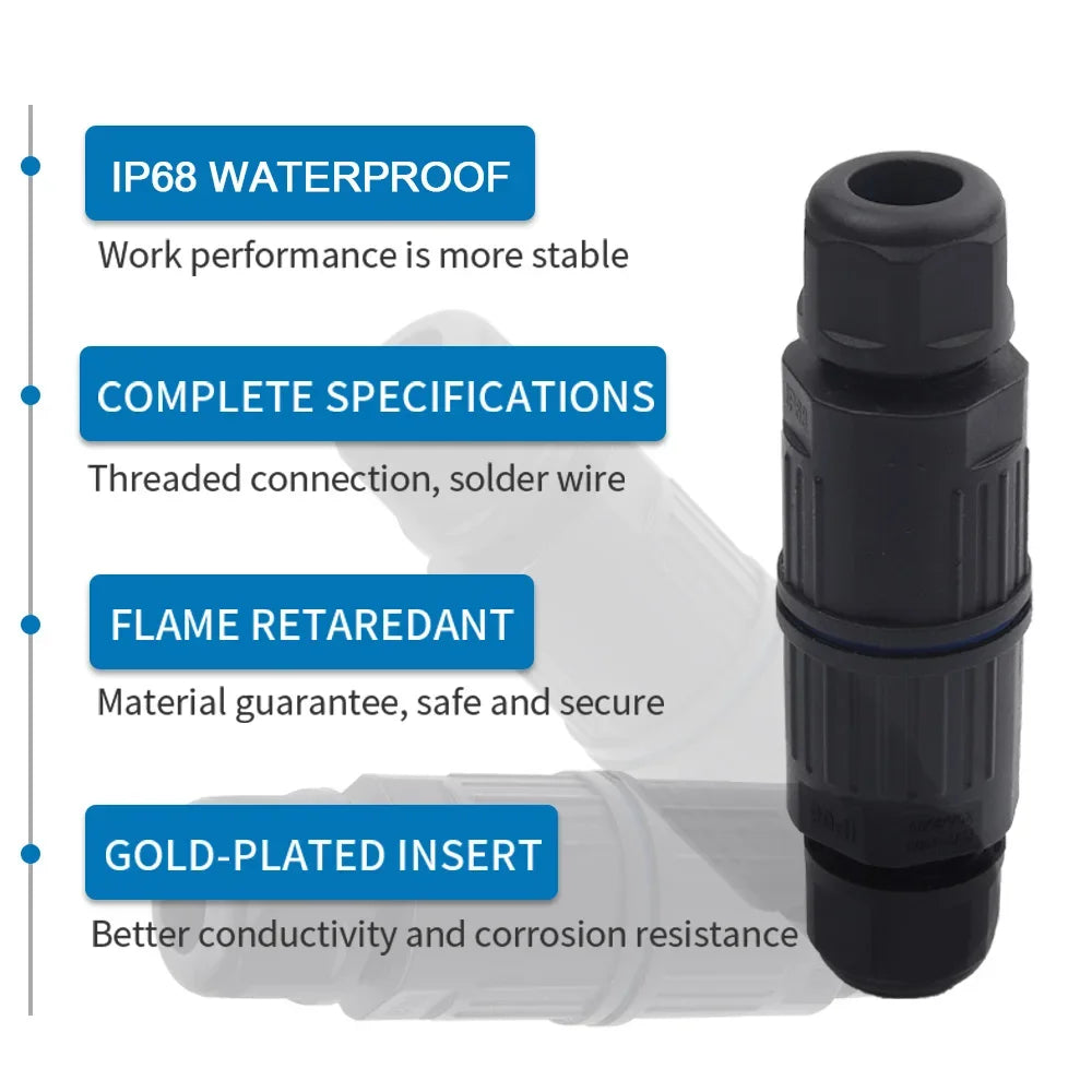 IP68 Waterproof Cable Connector Quick Connection 2 in 2 out 3 in 3 out 2/3 Pin Electrical Terminal Adapter Wire Connector Zpaxo