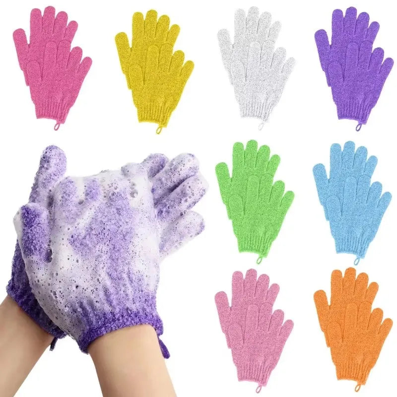 Double-Sided Exfoliating Bath Gloves – Spa Shower Scrubber