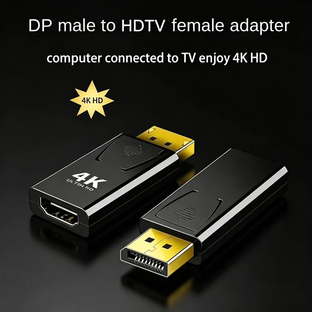 4K DisplayPort to HDMI Adapter – DP Male to HDMI Female Converter Display Adapter Zpaxo