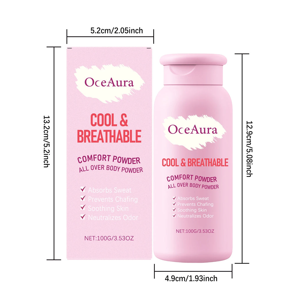 OceAura Talc-Free Body Powder – Anti-Chafe & Moisture Absorbing Body Powder Zpaxo