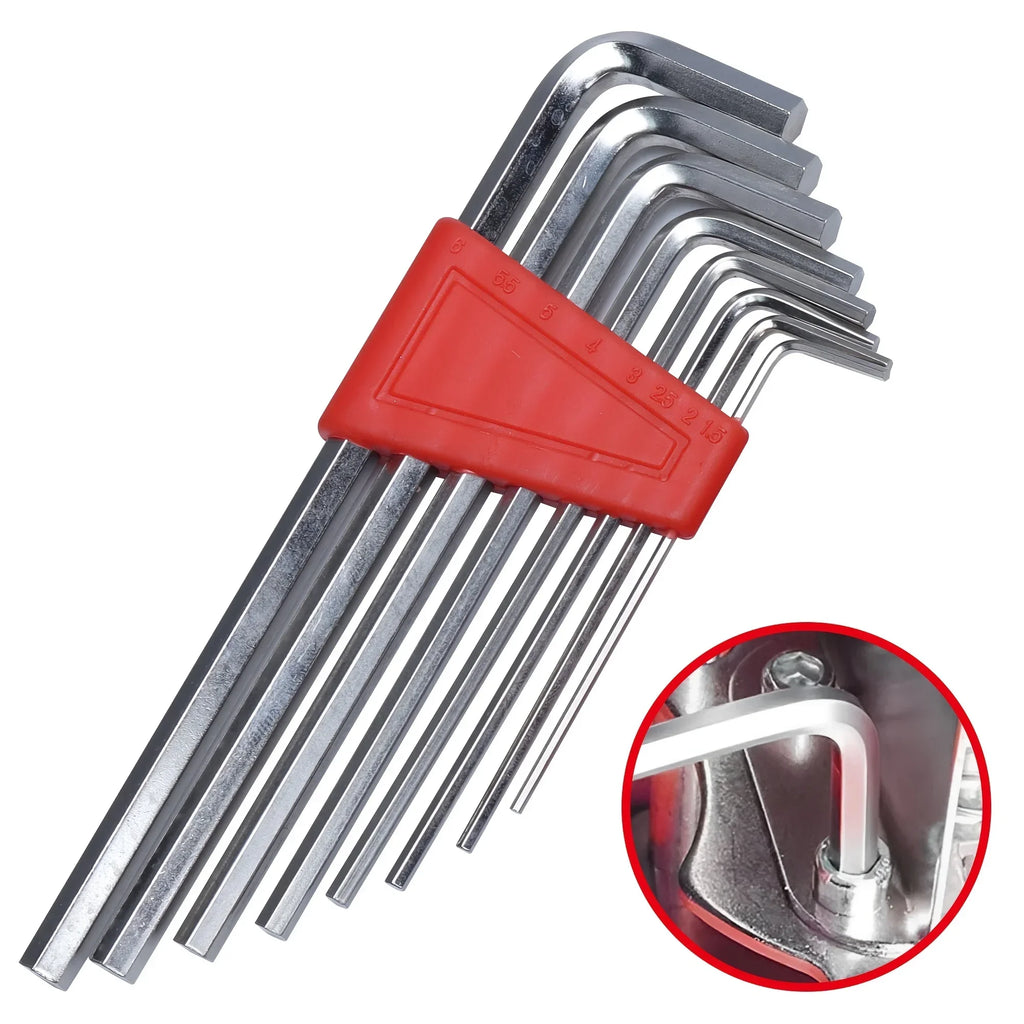 8-Piece Short Arm Allen Key Set – Metric & Inch Hex Wrench