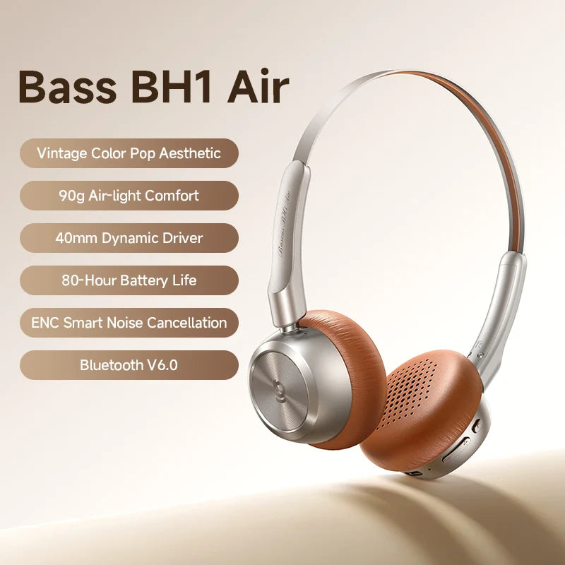 Baseus BH1 Air Wireless Headphones Bluetooth 6 0 ENC Noise Zpaxo Mocha Brown China Mainland