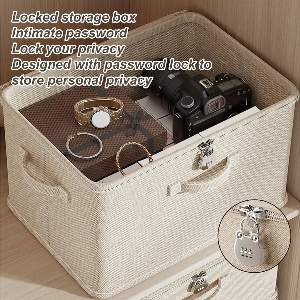 Storage Box Lock Stackable Container Secure Handle Locking Organizing