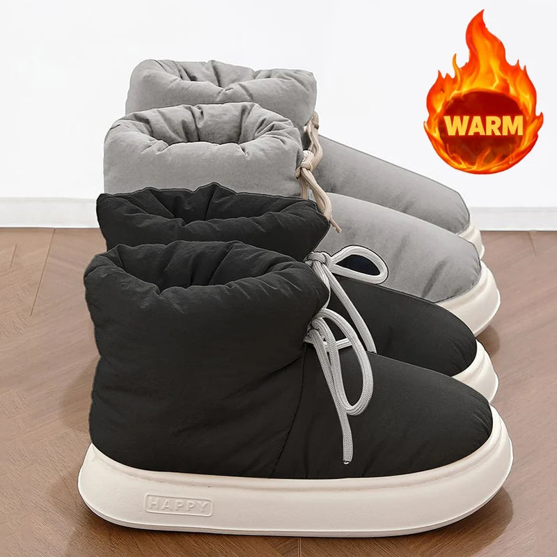 Winter Men Slippers Short Plush Women Cotton Boots Waterproof Outdoor