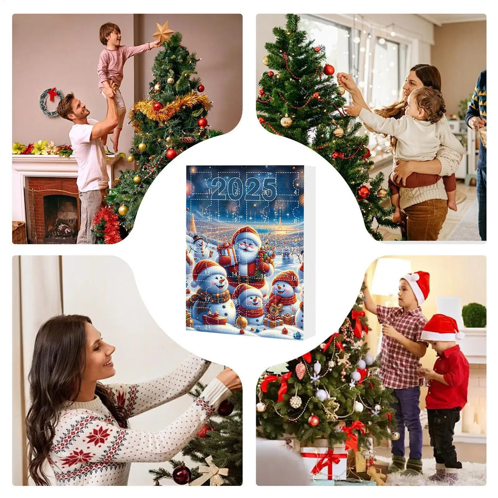 Christmas Countdown Calendar 2025 Advent 2D Acrylic Ornaments Snowman