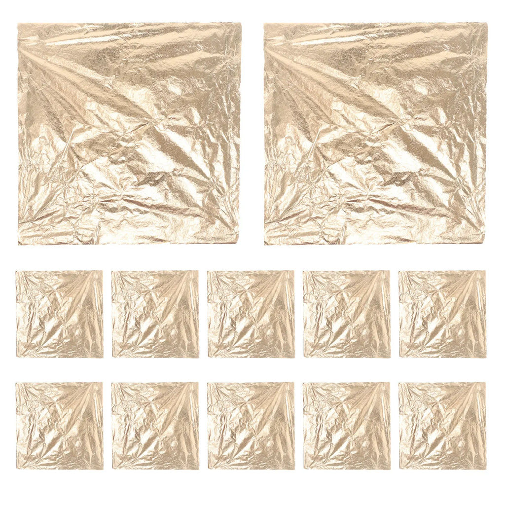 Square Gold Foil Wall Art Frame 16x16 Cm Premium Copper Leaf Finish