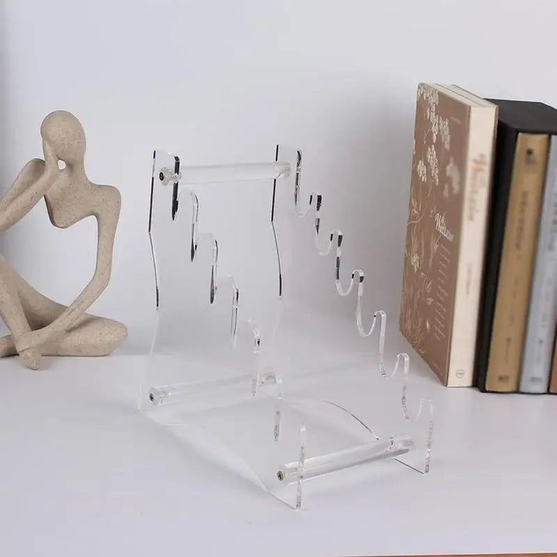 6-Slot Knives Display Stand Acrylic Knife Holder Shelf Folding Pocket Knife Storage Stand Display Holder For Pocket Knives Zpaxo
