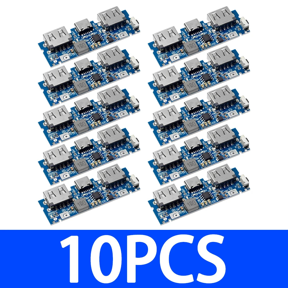 1/10PCS Optional 5V 2.4A 18650 Boost Charger Board, Dual Type-C & Micro USB Power Bank Charging Module Zpaxo 10pcs