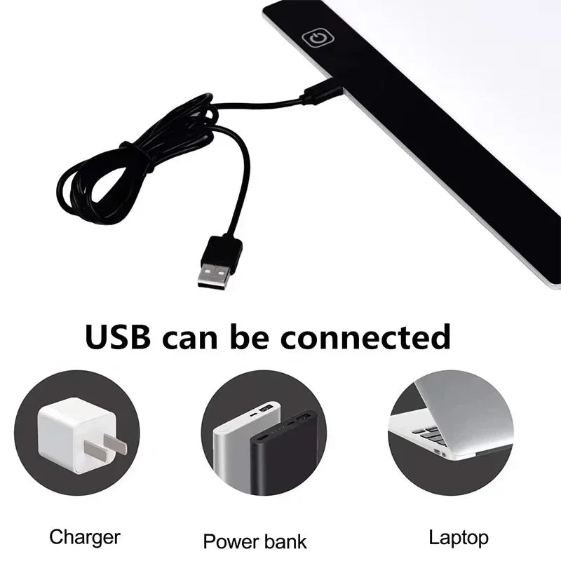 A4 A5 LED Copying Table Children Drawing Board Transparent Copying Table Adjustable Brightness Night Light Notebook Zpaxo