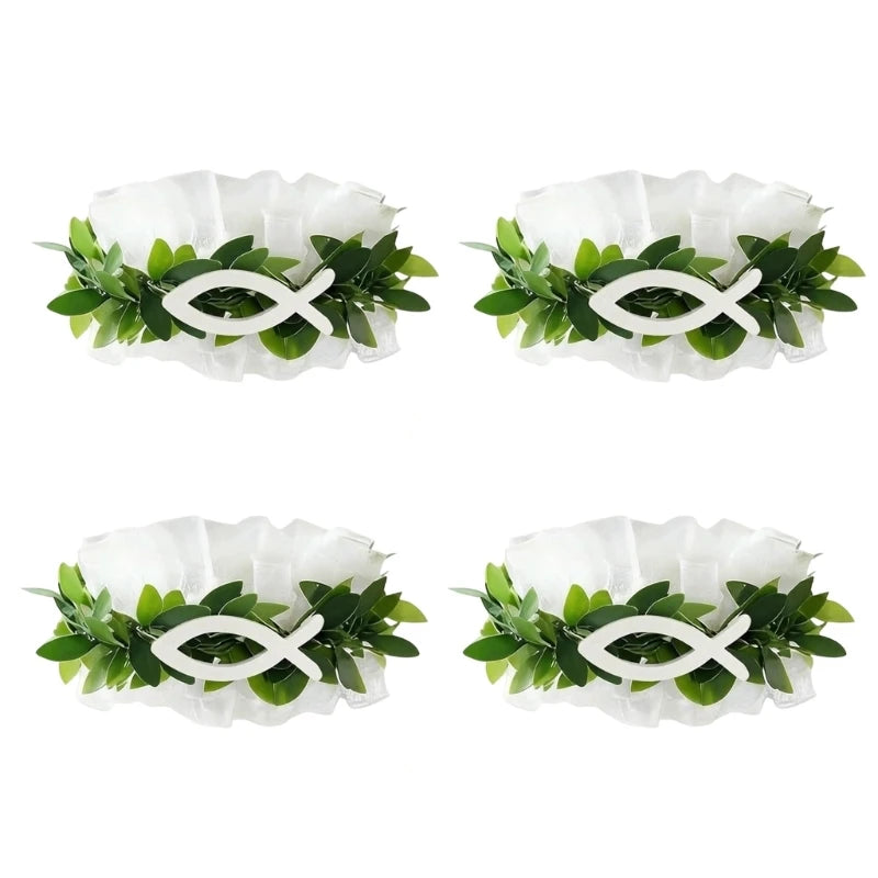 4Pieces Delicate Floral Wreaths Decors Perfect Wedding Anniversary