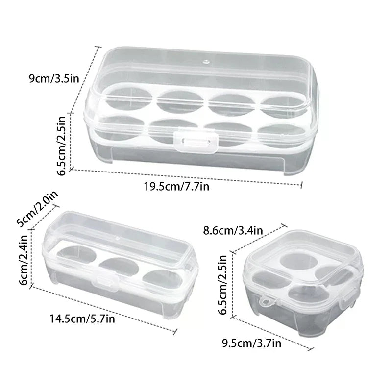 Outdoor Transparent Egg Organizer Box For Camping Picnic Barbecue Practical Outdoor Accessories 3/4/8 Grids Portable Egg Box Zpaxo