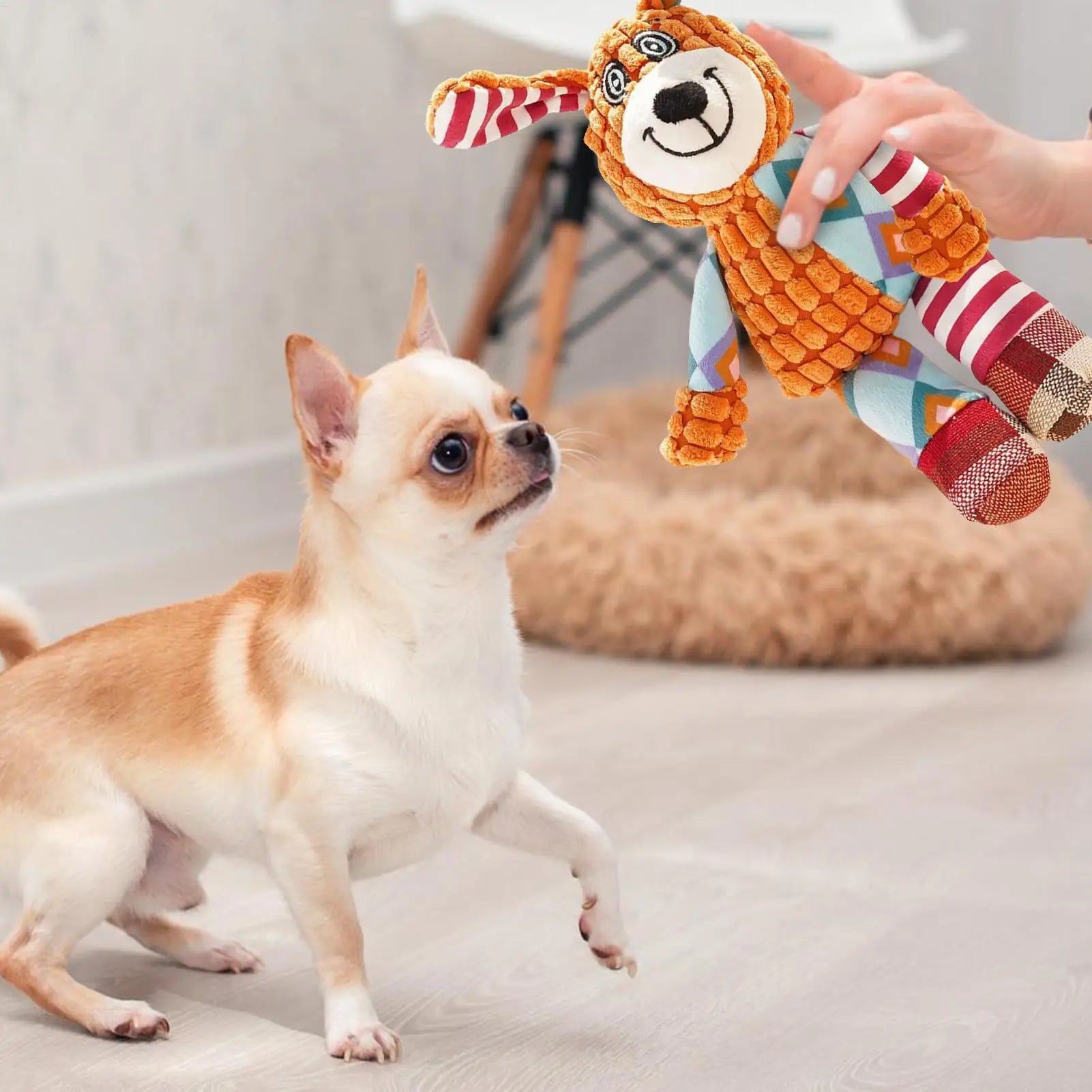 Plush Squeaky Dog Interactive Toys Bite Resistant Cute Stuffed Animal