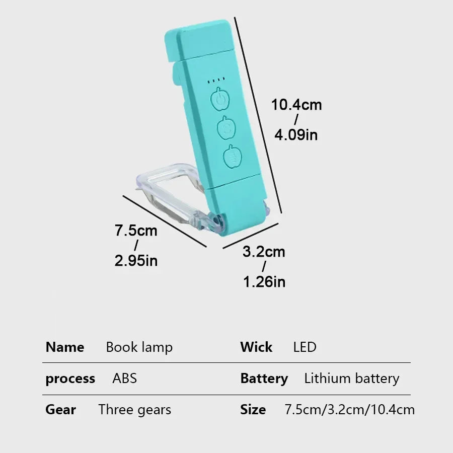 Rechargeable Clip-On Book Light | 15 Levels, 3 Color Modes