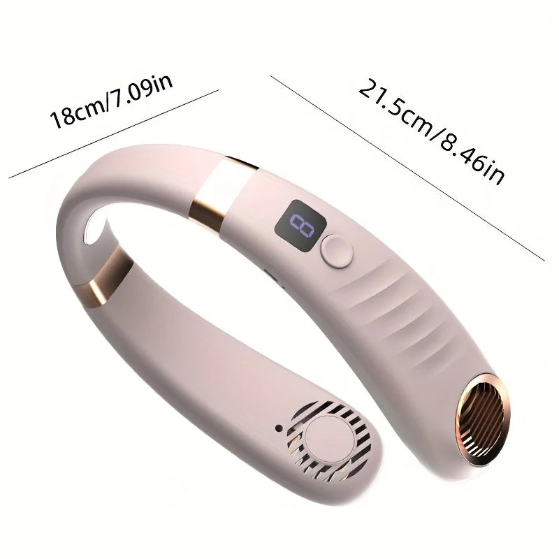 1pc Portable Wearable Neck Fan - Personal Fans for Outdoor And Indoor Use, Hands-Free, Leafless, Rechargeable, Headphone Design Zpaxo