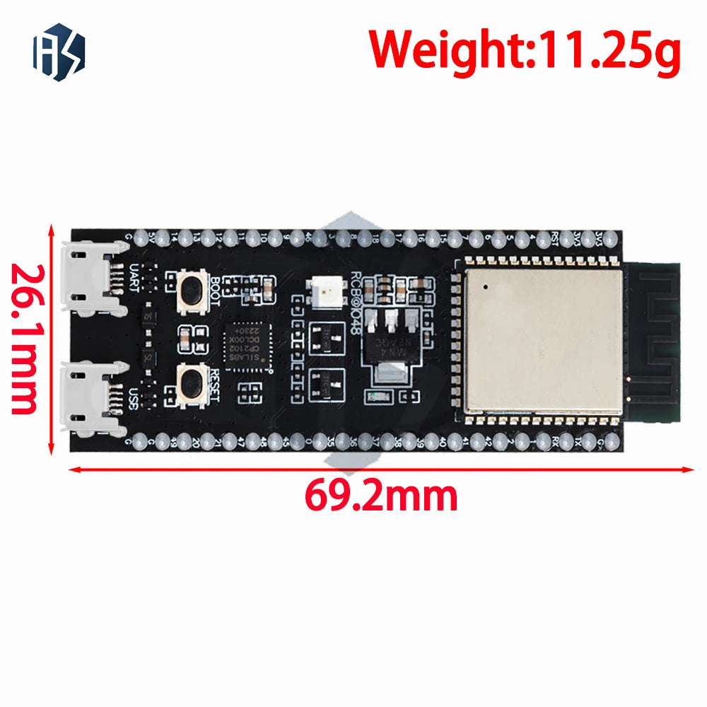RCmall ESP32-S3-Dev-KitC-1 N16R8 Development Board Wi-Fi + BLE MCU Module Integrates Complete Wi-Fi and BLE Functions 16MB Flash Zpaxo