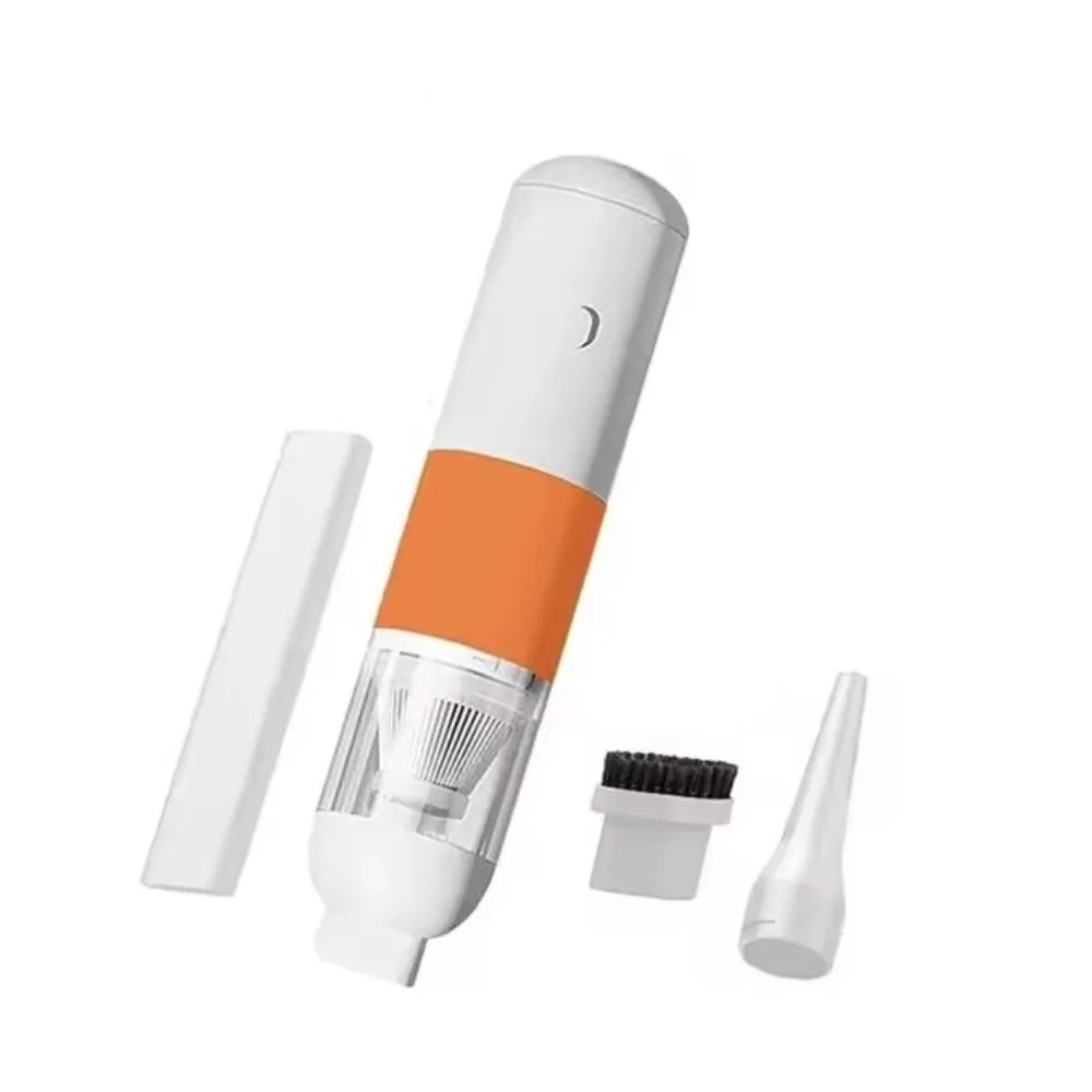 Multifunctional Mini Car Vacuum Cleaner Handheld Cordless Dust Remover Rechargeable Desktop Vacuum Cleaner Bed Zpaxo White-Orange