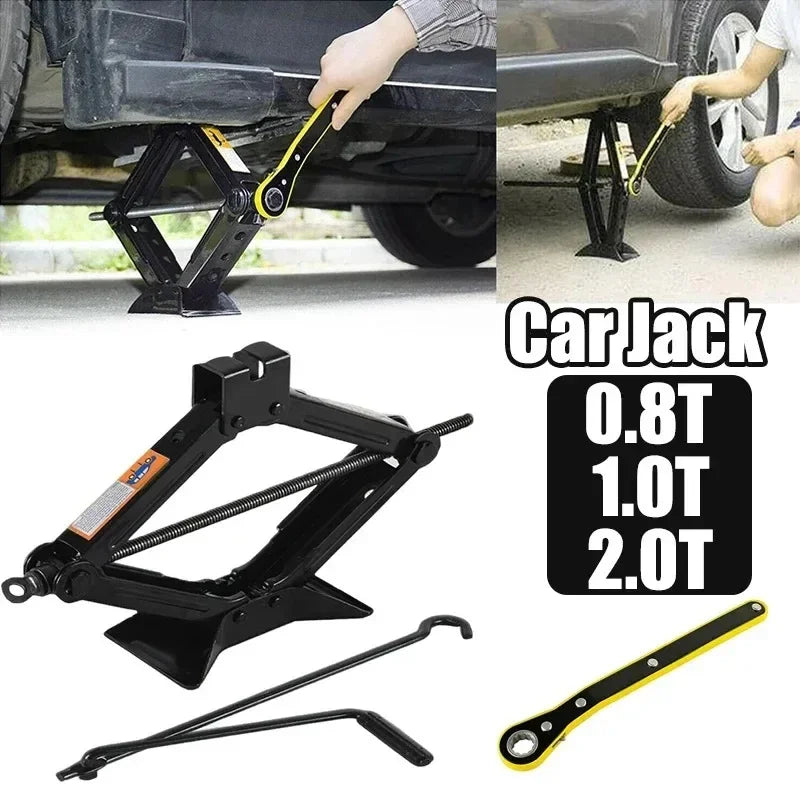 Portable Hand Crank Scissor Jack 0.8T–2T | Car SUV Tire Change