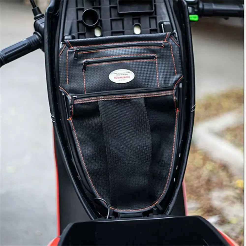 PU Leather Material Motorcycle Scooter Seat Storage Bag Dual Pockets Zpaxo