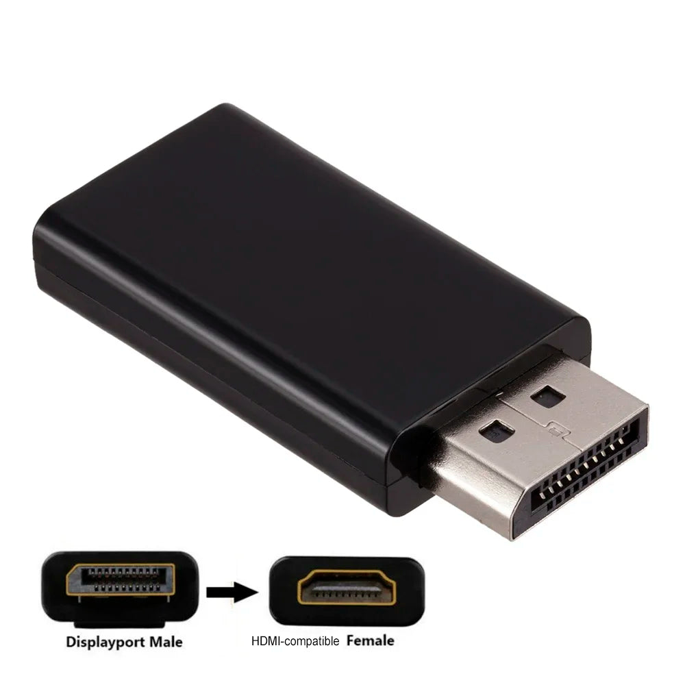 1080P 4K Display Port DP to HDMI-Compatible Male Female Adapter Converter for HDTV PC Support 4K Ultra HD Video Audio Connector Zpaxo 1080P