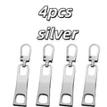 4pcs Two-Hole Zipper Pull Tabs – Detachable Metal Buckle, Replacement for Clothing & Schoolbags Zpaxo 4pcs silver