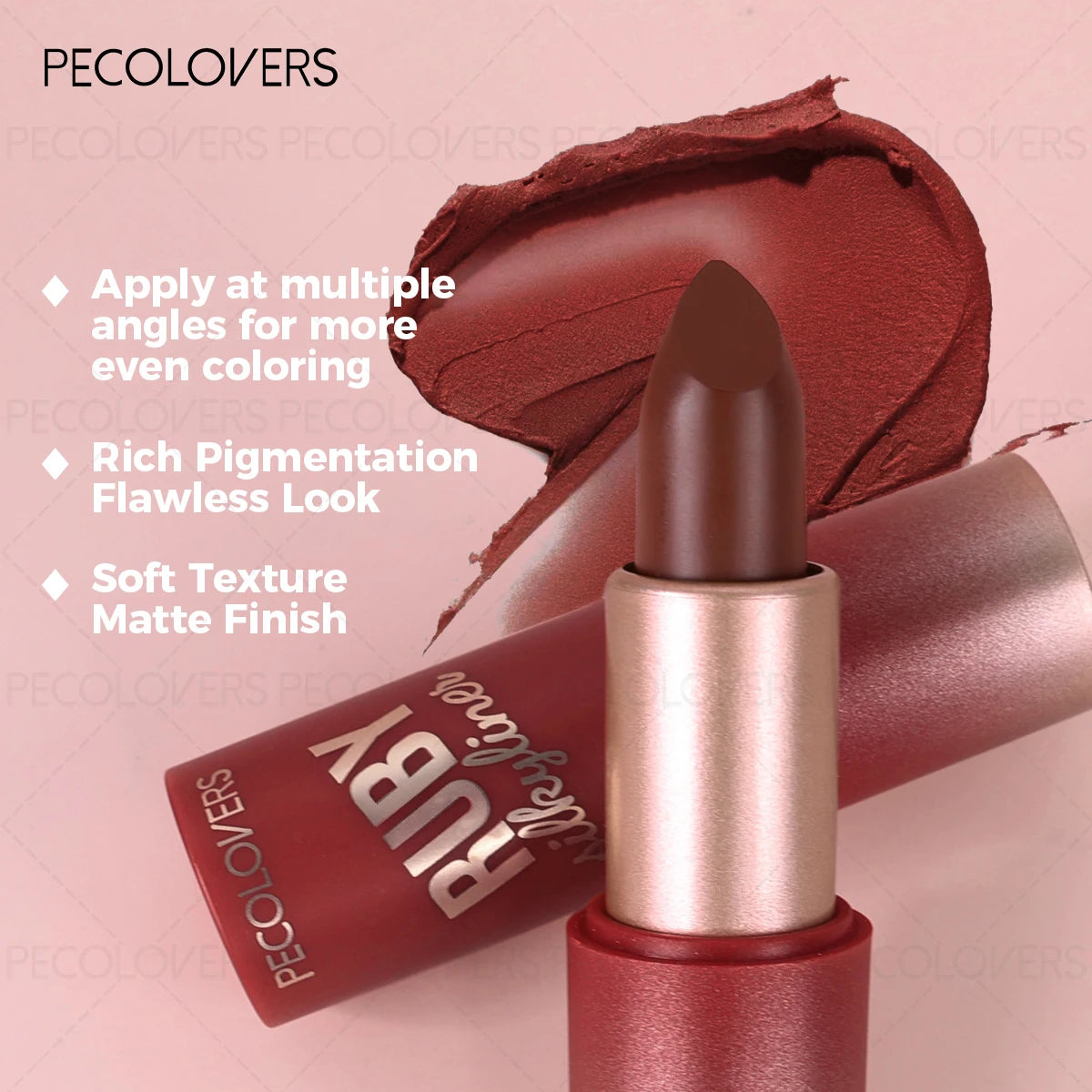 1PC 6-color Matte Lipstick, Nude Lipstick Matte Lipstick Rich Color Lip Makeup Tool,Waterproof And Long-Lasting Zpaxo