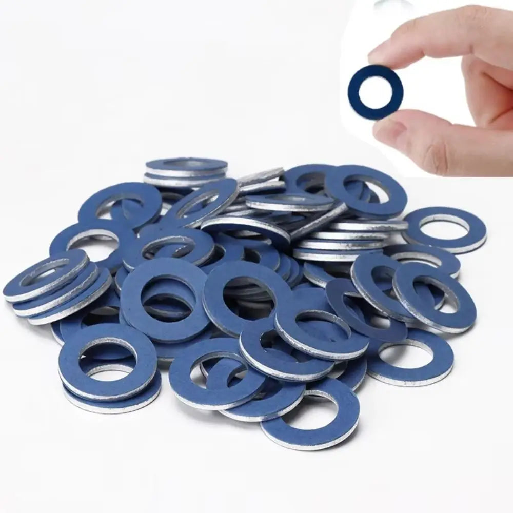 10pcs Aluminum Material Oil Pan Gaskets Seal Washer Compatible Engine Oil Drain Plug Wear Parts Durable Oil Drain Washer Gasket Zpaxo