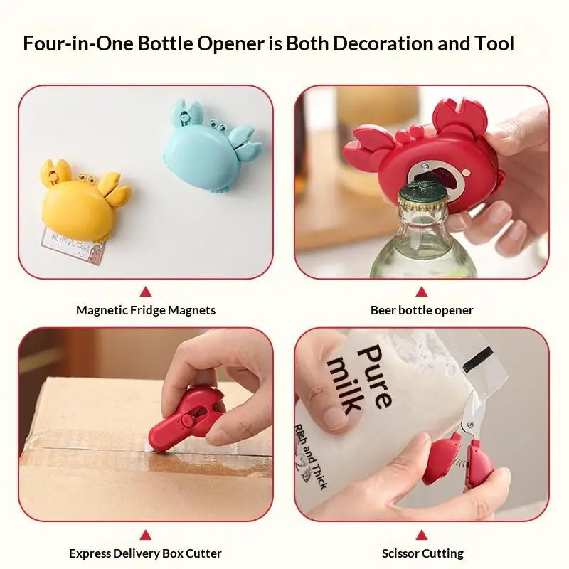 Crab Claw Bottle Opener – Magnetic Fridge Mount 3-in-1 Tool