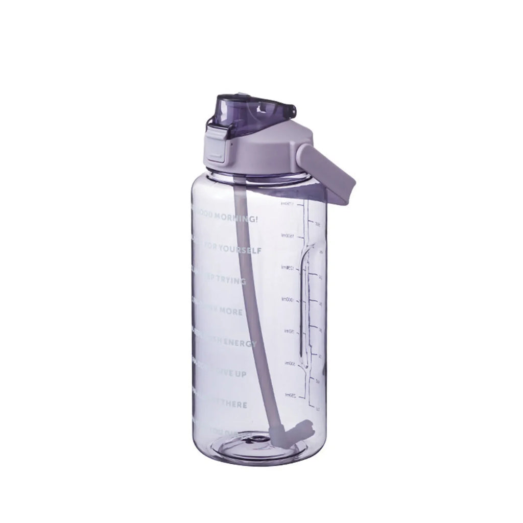 2 Liters Water Bottle Cups Time Marker Reusable Outdoors Sports