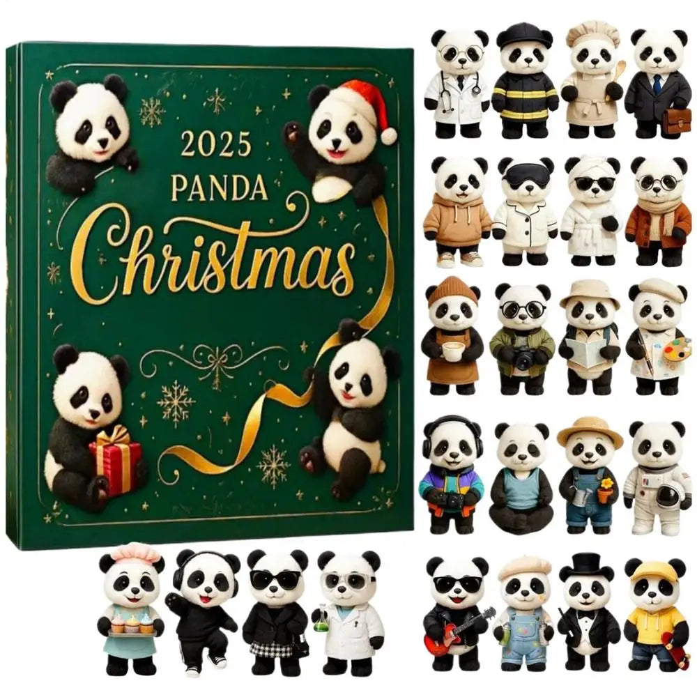 Christmas Panda Advent Calendar 2D Acrylic Hanging Ornaments 24 Days