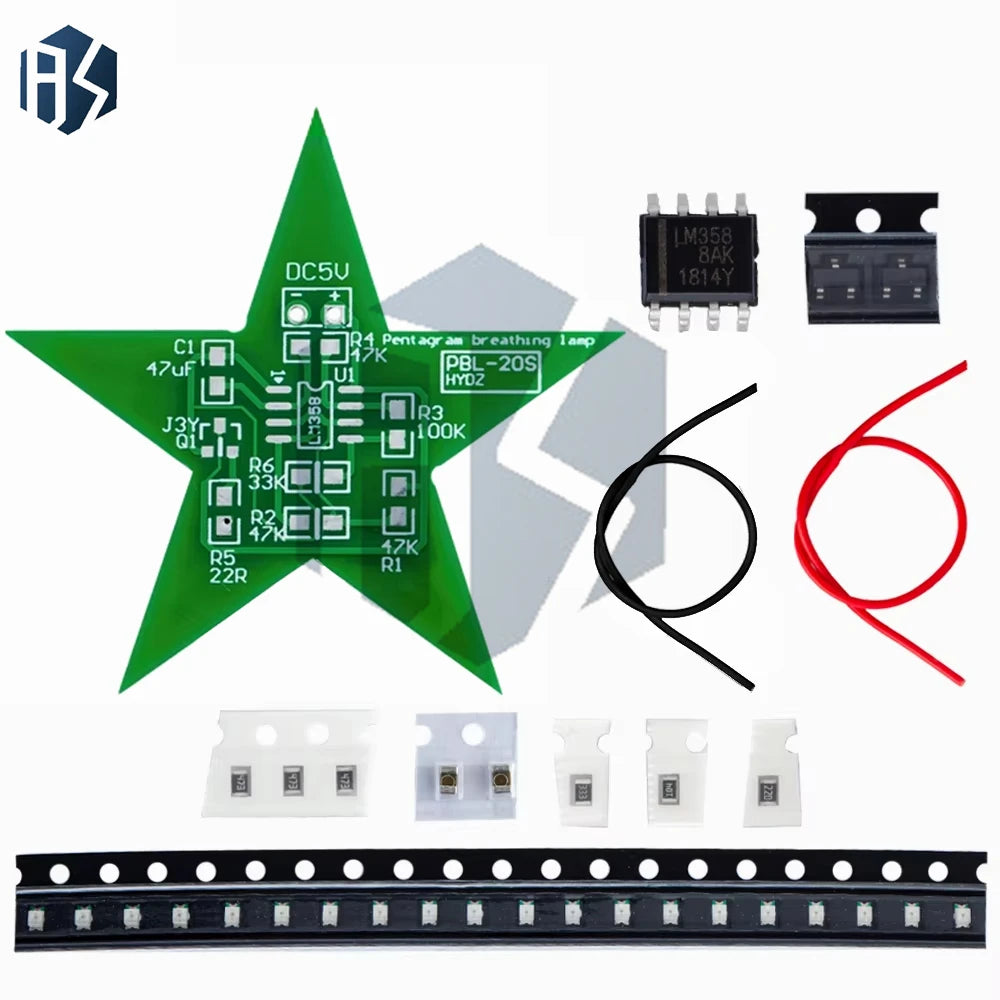 Student-focused DIY Soldering Training Gradient RGB Five-pointed Star Zpaxo