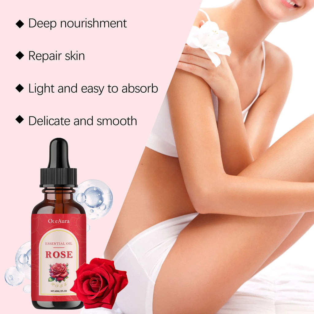 OceAura Rose Essential Oil – Moisturizing Face & Body Oil 60ml Face & Body Oil Zpaxo