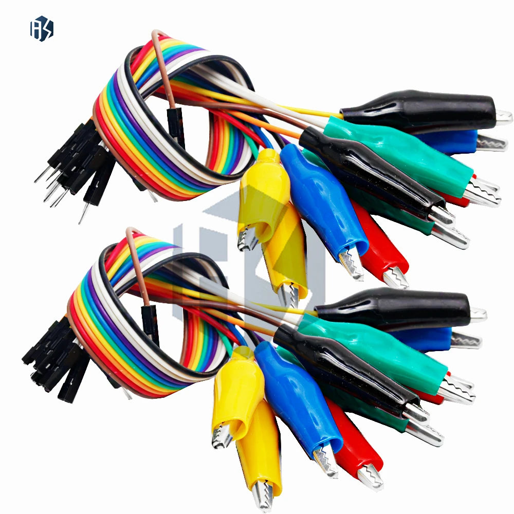 Male Female Alligator Clip Test Cable 10Pin Dual Head Jumper Wires Zpaxo