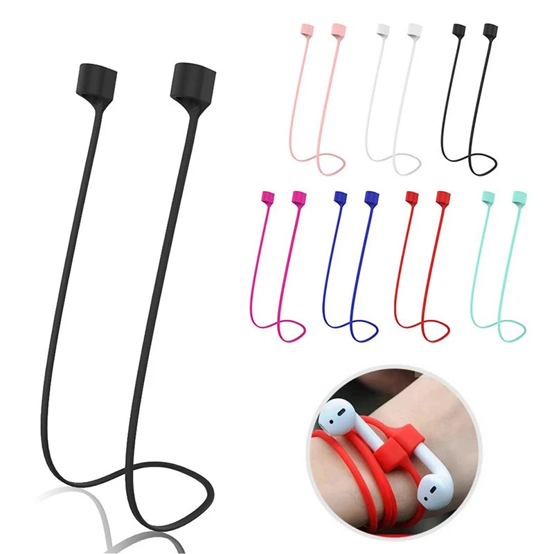 Anti-Lost Silicone Earphones Rope Holder Cable For Apple AirPods 4 Pro 3 2 1 Wireless Bluetooth Headphone Neck Strap Cord String Zpaxo