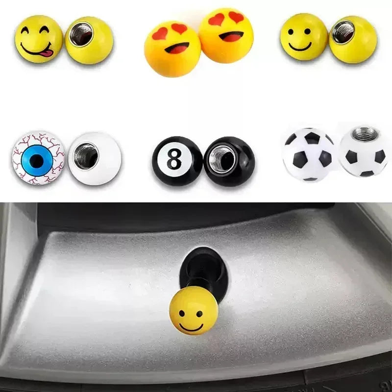 4-Pack Fun Tire Valve Stem Caps – Dustproof Car & Motorcycle