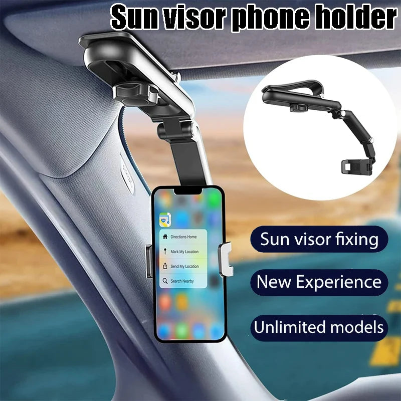1 2 Universal Car Sun Visor Phone Holder 360 Rotating Multi-angle