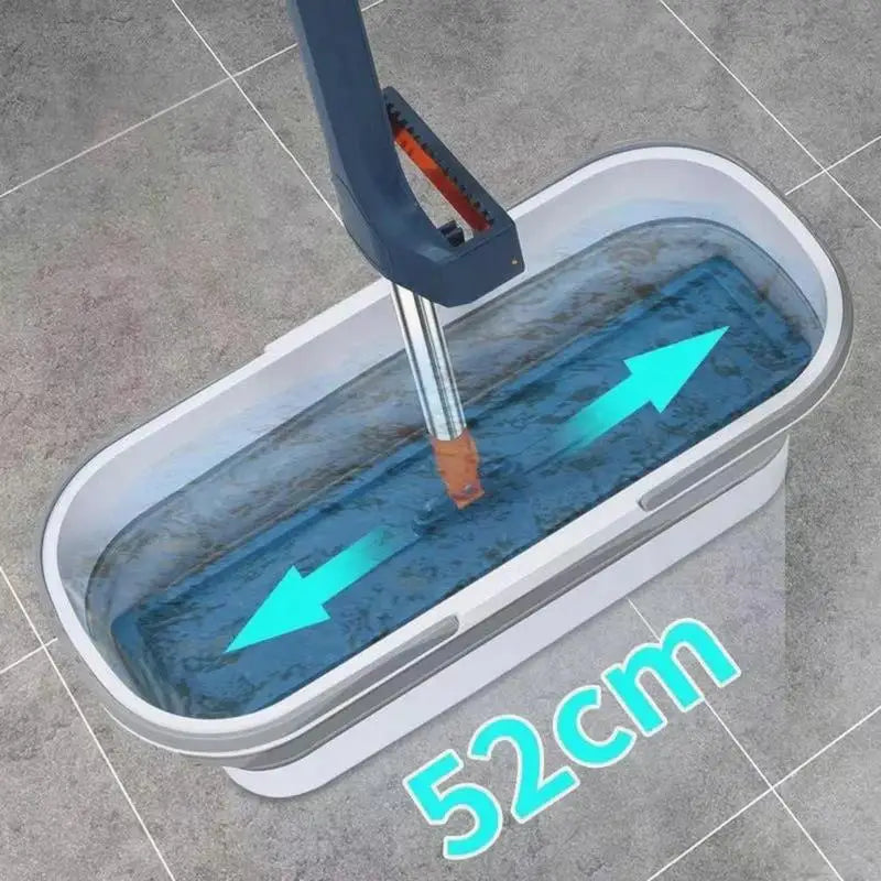 Folding Bucket Mop Portable Collapsible Wheel Multifunctional Basin