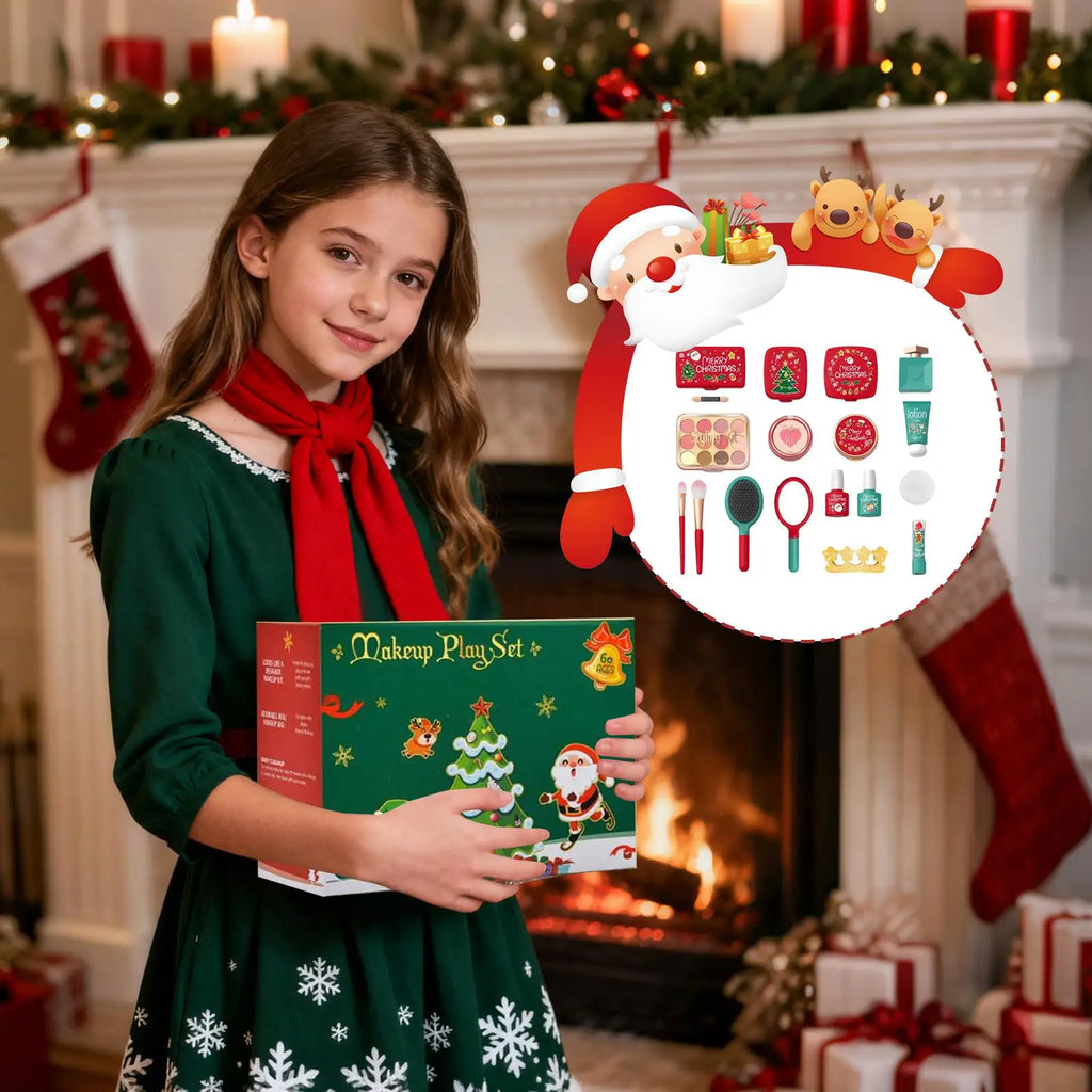 Toddler Pretend Makeup Kids Fake Christmas Cosmetic Set Realistic Toddler Pretend Play Makeup Kit For Birthday Christmas Zpaxo