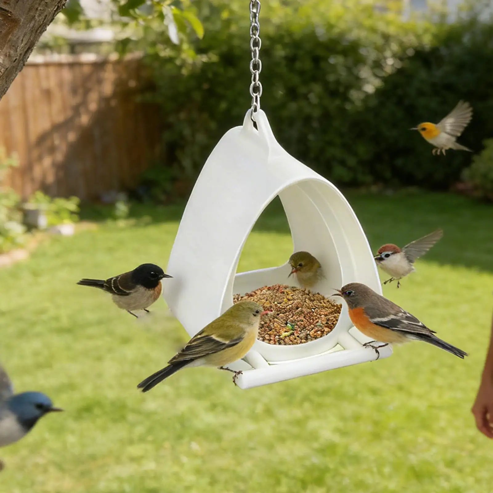 Hangable Bird Feeder House Shape Garden Nest Feeding Station Backyard