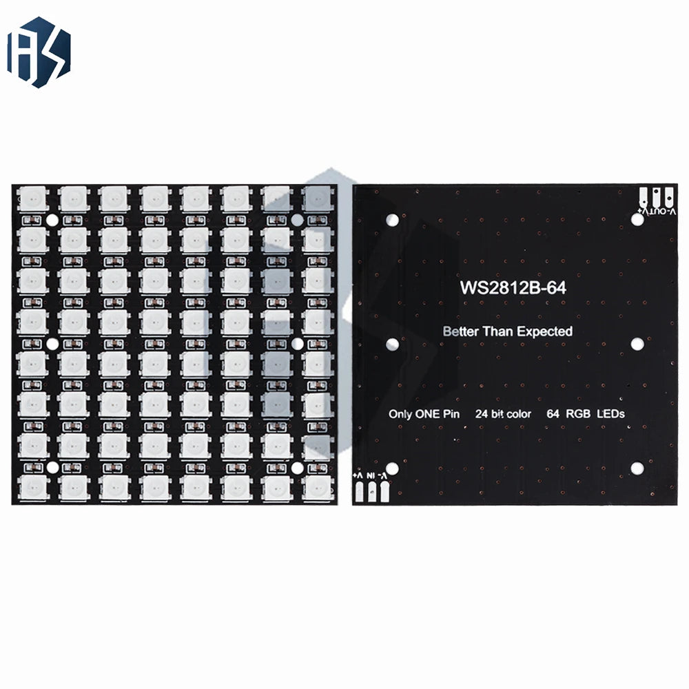 WS2812 8x8 RGB LED Matrix 64 Programmable 5050 Addressable LEDs Zpaxo