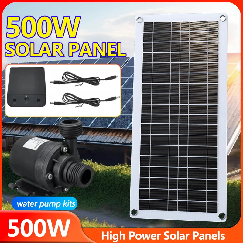 500W Professional Solar Water Pump H Flow Rate PET Plate Bird Bath Zpaxo